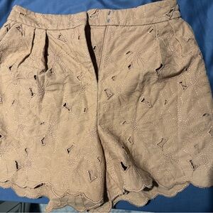 Express Beige Eyelet Shorts